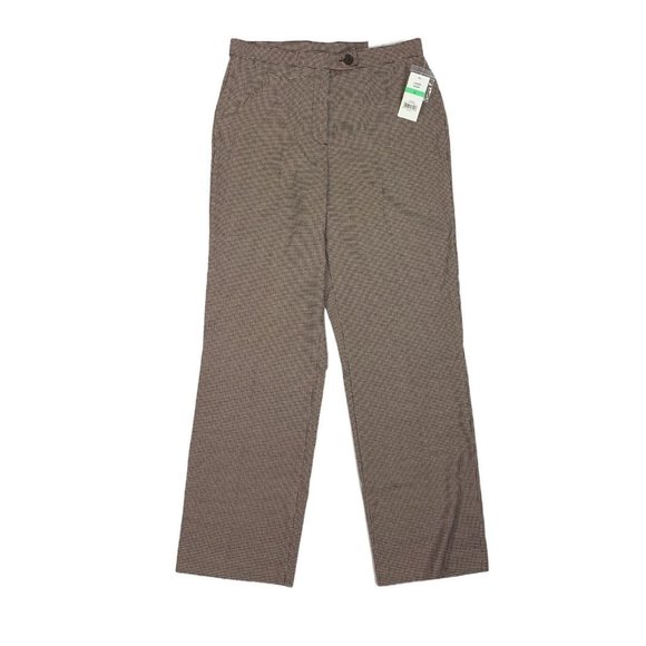 Kim Rogers 8P Pants Petite Straight Brown Black Ho - Picture 2 of 7